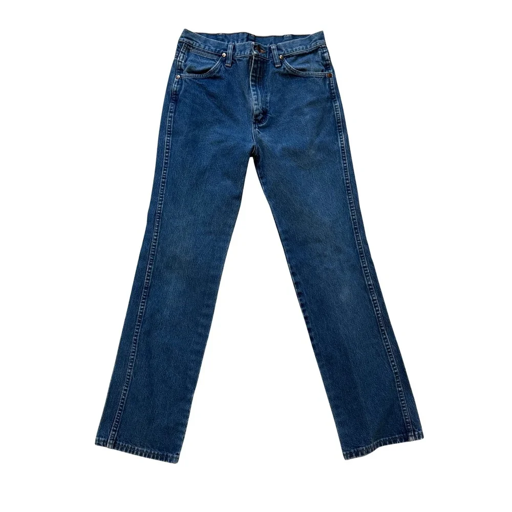 Vintage Y2K Wrangler 980DEN Straight Leg Blue Jeans 31x32 90s Western Cowboy
